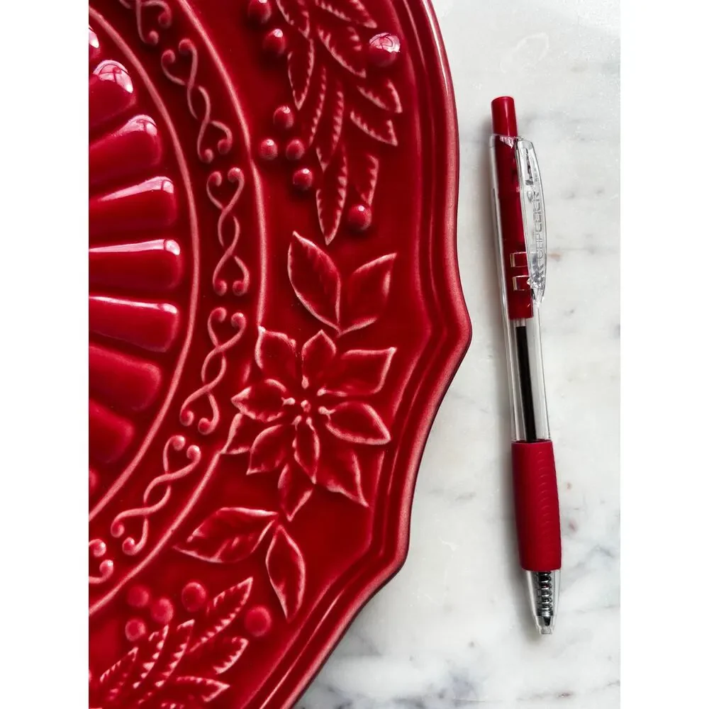Bordallo Pinheiro Portugal Red Poinsettia Holly Charger Plate 12